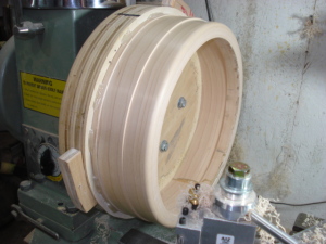 The outside portion of the back side for the flange